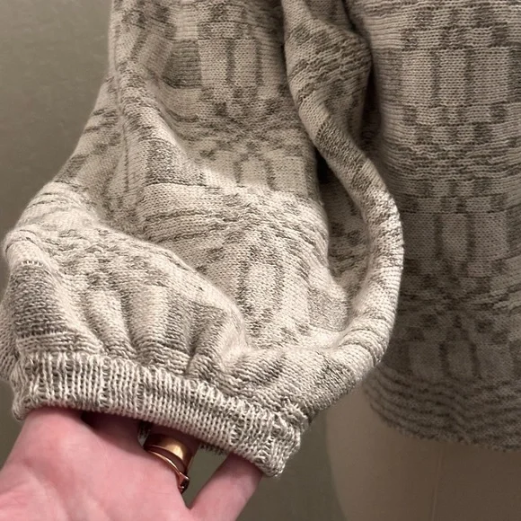 Knotty Ones Soft Beige Linen and Merino Wool Crop Top Sweater